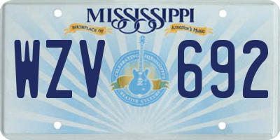 MS license plate WZV692