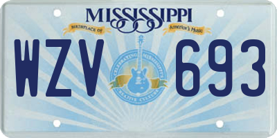 MS license plate WZV693