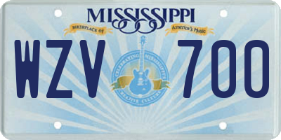 MS license plate WZV700