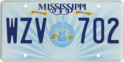 MS license plate WZV702