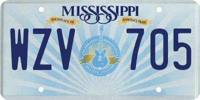 MS license plate WZV705