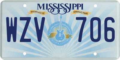 MS license plate WZV706