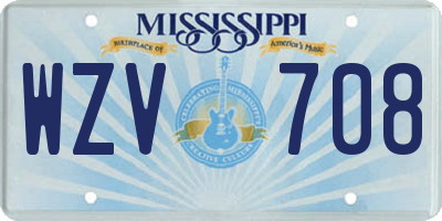 MS license plate WZV708