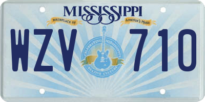 MS license plate WZV710