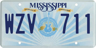 MS license plate WZV711
