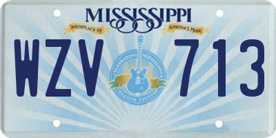 MS license plate WZV713