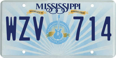 MS license plate WZV714