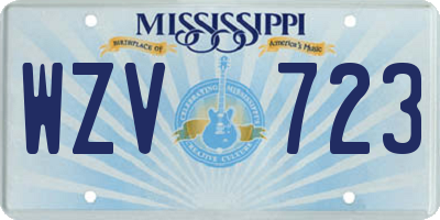 MS license plate WZV723