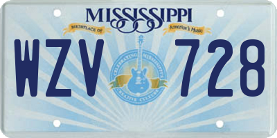 MS license plate WZV728
