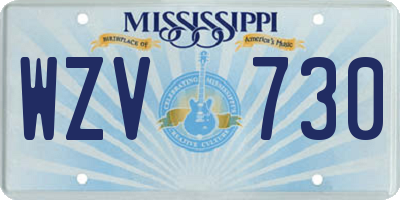 MS license plate WZV730