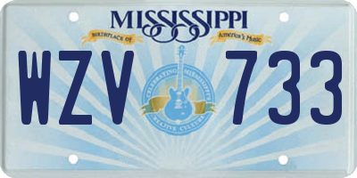 MS license plate WZV733