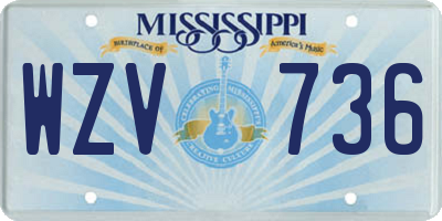 MS license plate WZV736