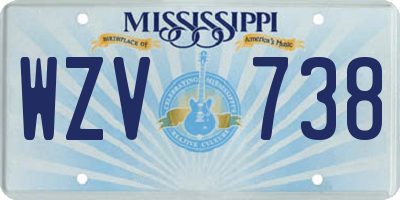 MS license plate WZV738