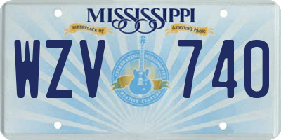 MS license plate WZV740