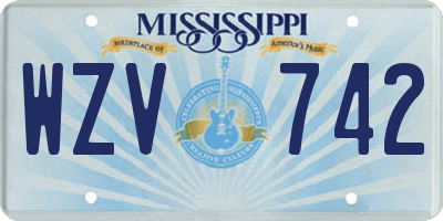 MS license plate WZV742