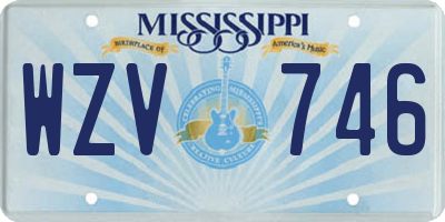 MS license plate WZV746