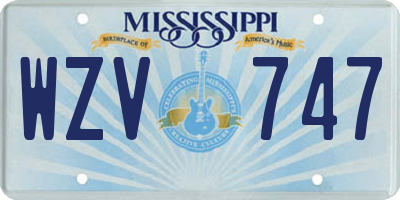 MS license plate WZV747