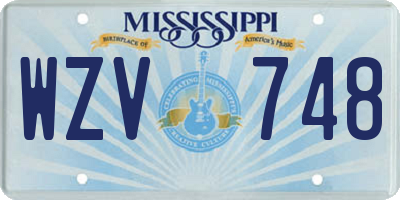 MS license plate WZV748