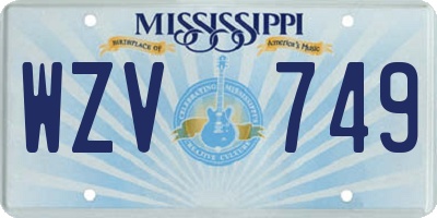 MS license plate WZV749