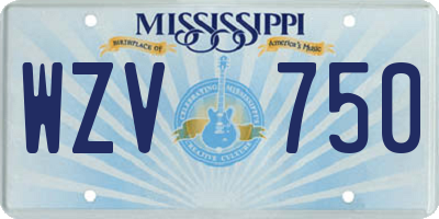 MS license plate WZV750
