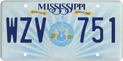 MS license plate WZV751
