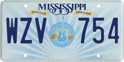 MS license plate WZV754