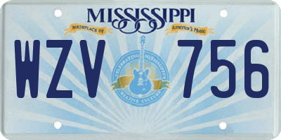 MS license plate WZV756