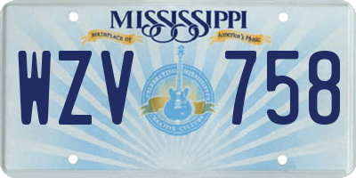 MS license plate WZV758