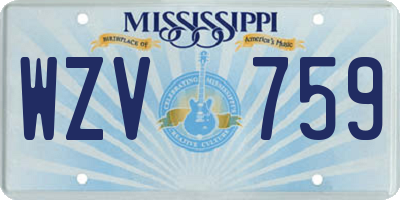 MS license plate WZV759