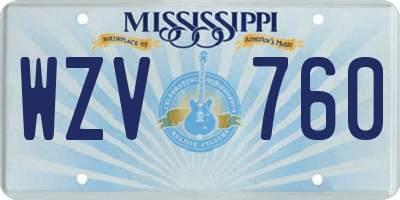 MS license plate WZV760