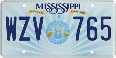 MS license plate WZV765