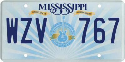 MS license plate WZV767