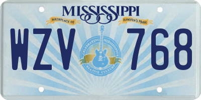 MS license plate WZV768