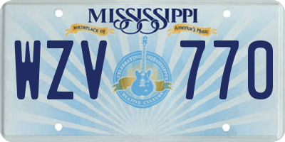 MS license plate WZV770