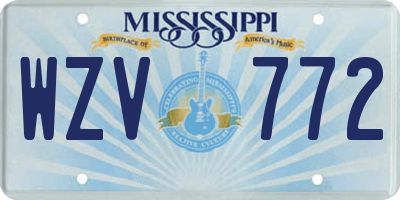 MS license plate WZV772