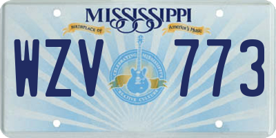 MS license plate WZV773