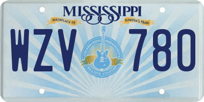 MS license plate WZV780