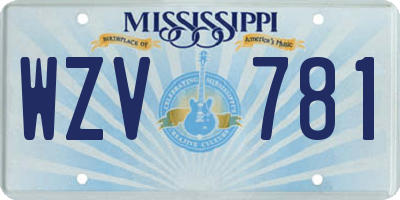MS license plate WZV781