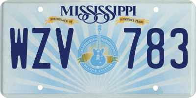 MS license plate WZV783