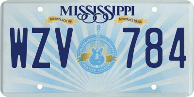 MS license plate WZV784
