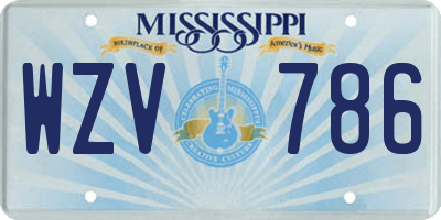 MS license plate WZV786
