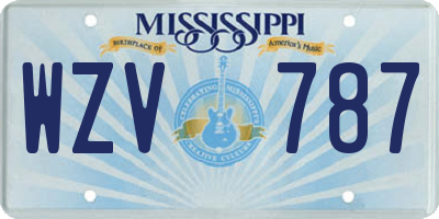 MS license plate WZV787