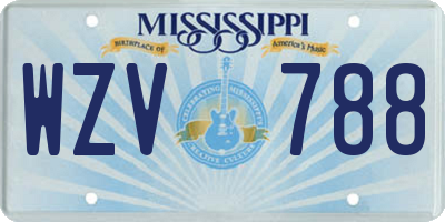 MS license plate WZV788