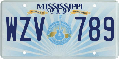 MS license plate WZV789