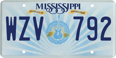 MS license plate WZV792