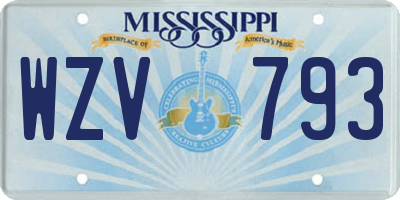 MS license plate WZV793