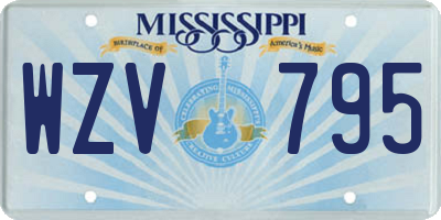 MS license plate WZV795