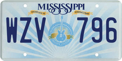 MS license plate WZV796