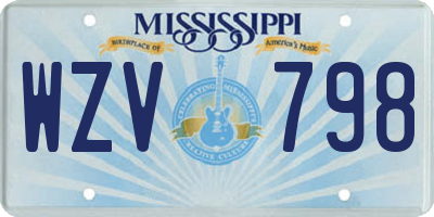 MS license plate WZV798