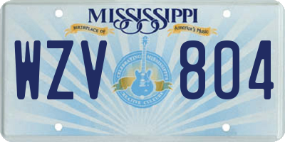 MS license plate WZV804